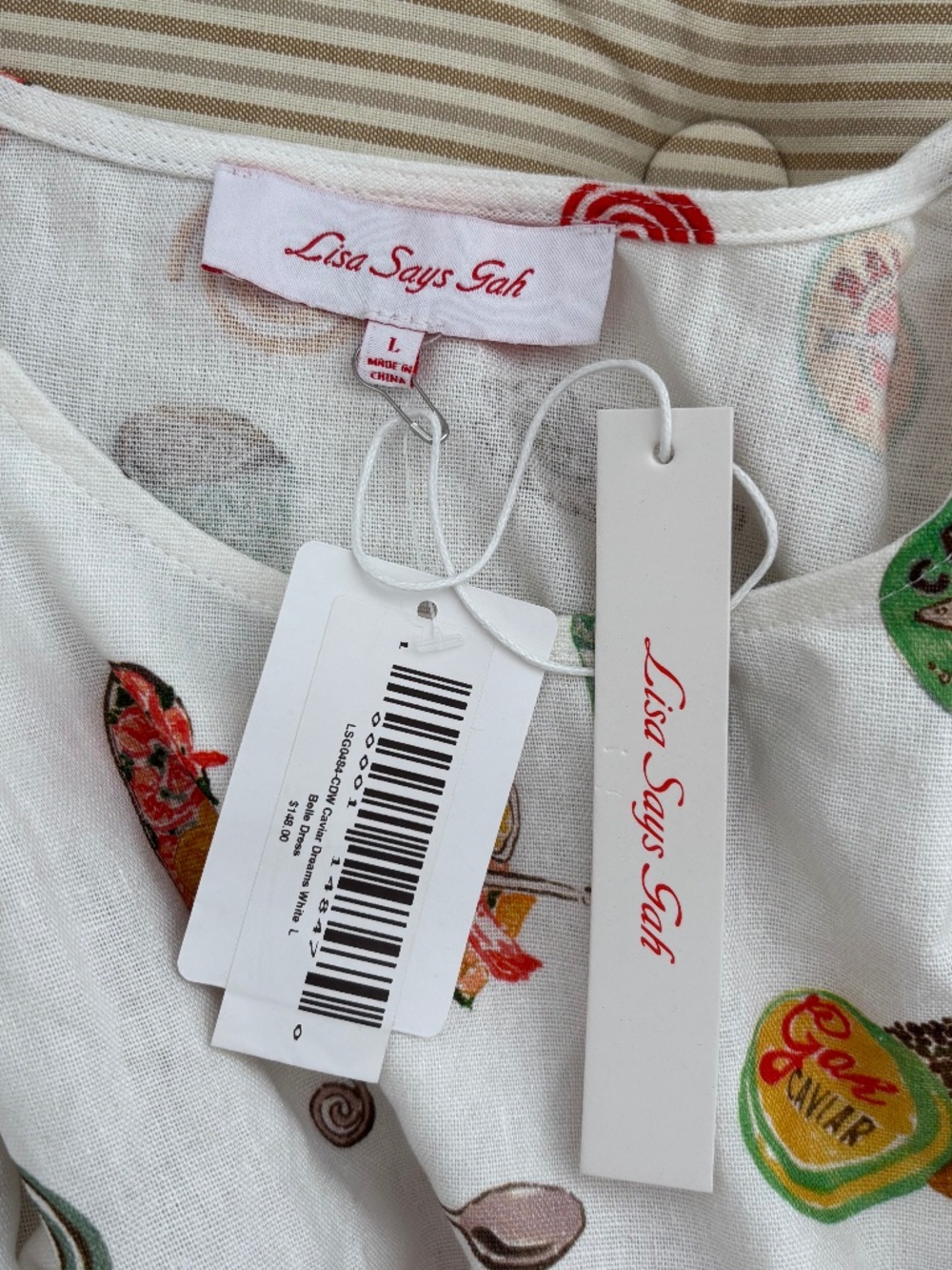 NWT Lisa Says Gah Belle Linen Caviar Dreams Short Sleeve Mini Dress - Picture 2 of 9